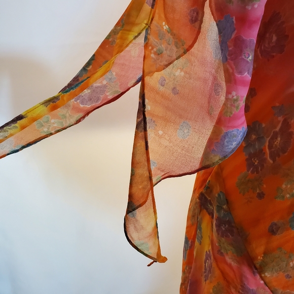 JMD Feminine Romantic Spring Dress 1XL Flowing, Airy, Ruffles Below the Knee EUC - Picture 7 of 12